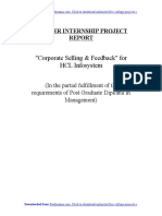 HCL Infosystem - Corporate Selling & Feedback - MBA Marketing Summer Internship Project Repor..