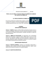 Proyecto de Acuerdo - Política DDHH - 15-Julio-2021