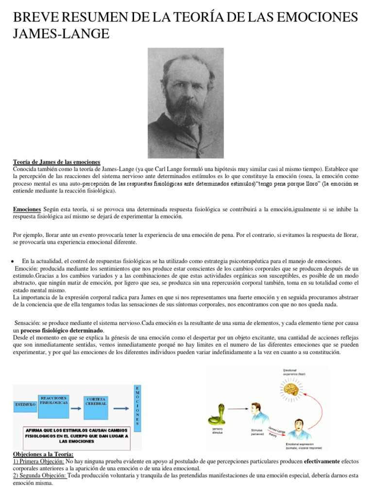 Breve Resumen de La Teoría de Las Emociones James | PDF | Sistema ...