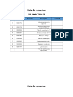 Lista de Repuestos