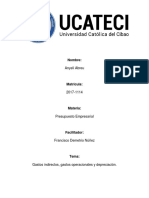 Gastos Indirectos, Operacionales y Depreciación.