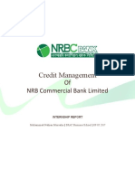 Of NRB Commercial Bank Limited Credit Management: Mohammad Nahian Mursalin - BRAC Business School - 09.05.2017