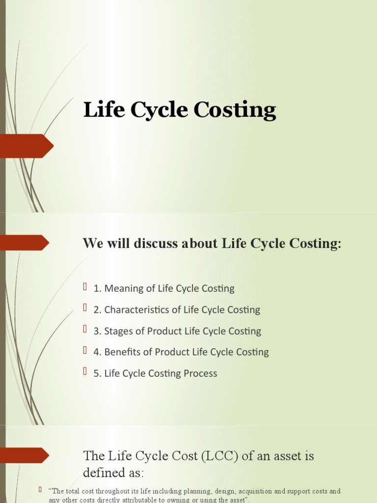 Life Cycle Costing PDF Life Cycle Assessment Product Lifecycle