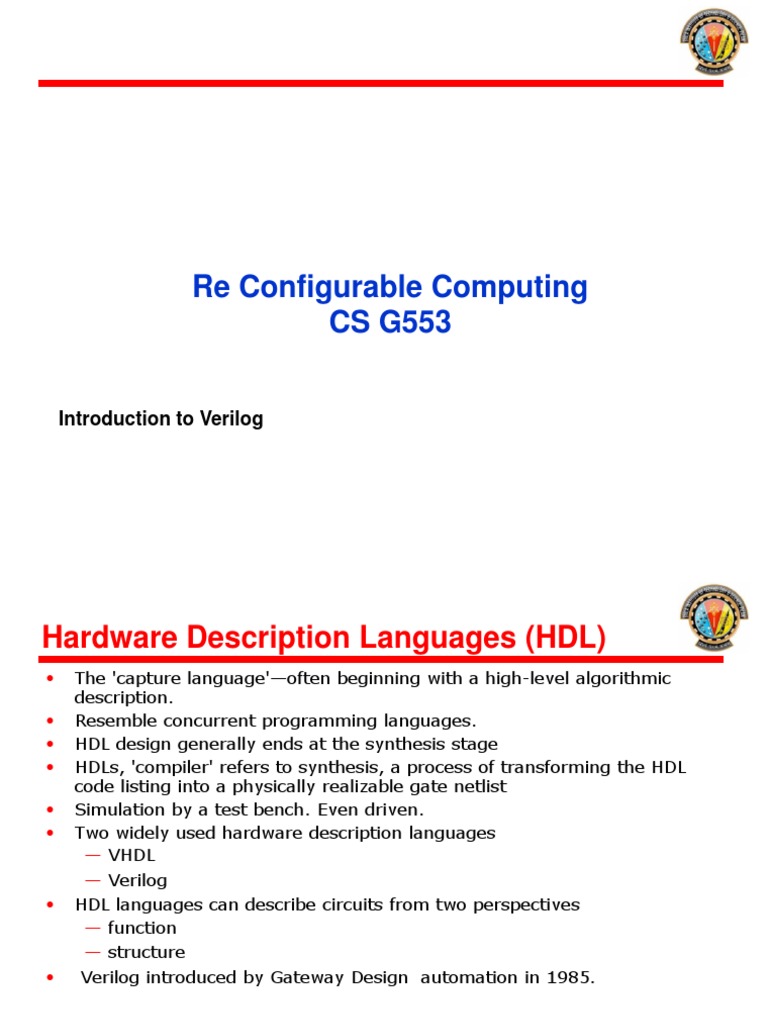 Verilog Lecture Notes | PDF | Hardware Description Language | Computer ...