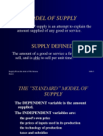 Model of Supply
