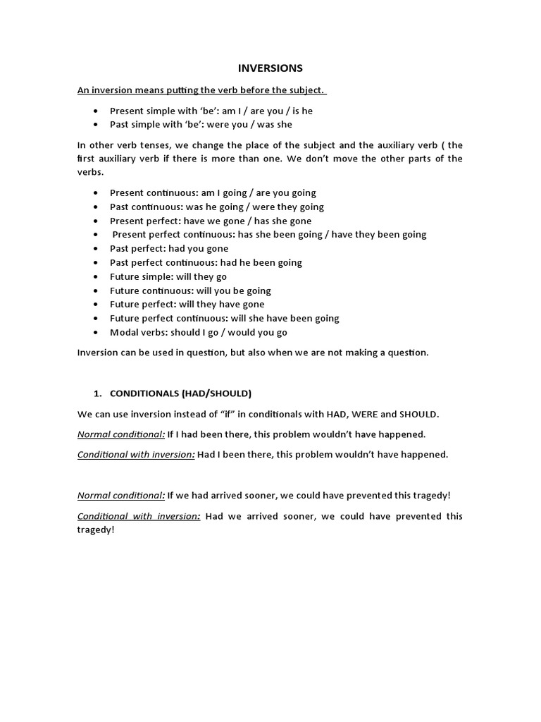 Inversions, For During, Essay and Proposal | PDF | Verb | Language ...