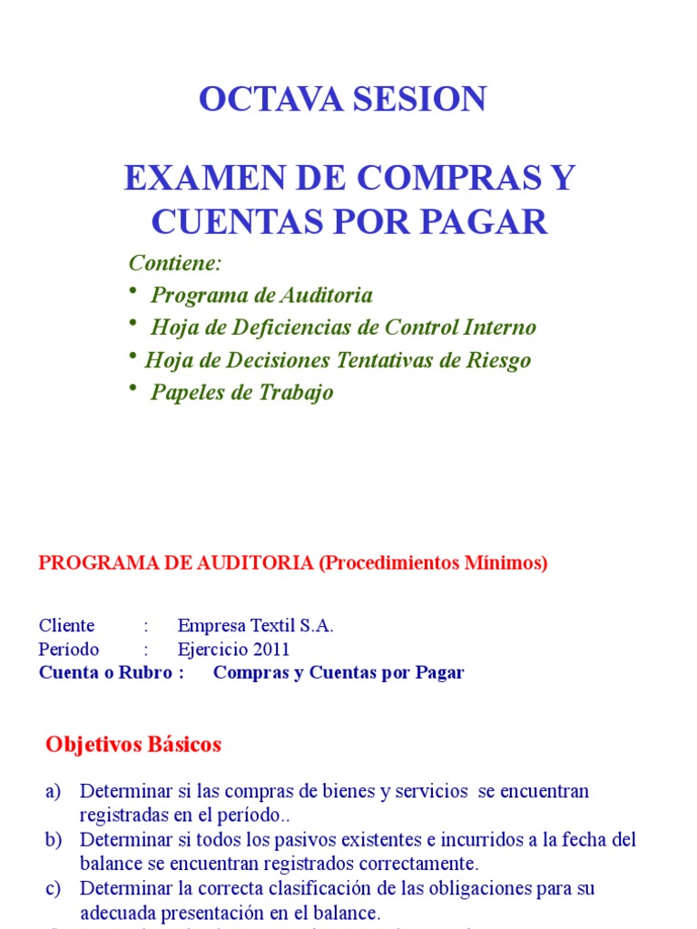 Auditoría de Compras y Cuentas por Pagar | PDF | Contabilidad | Auditoría