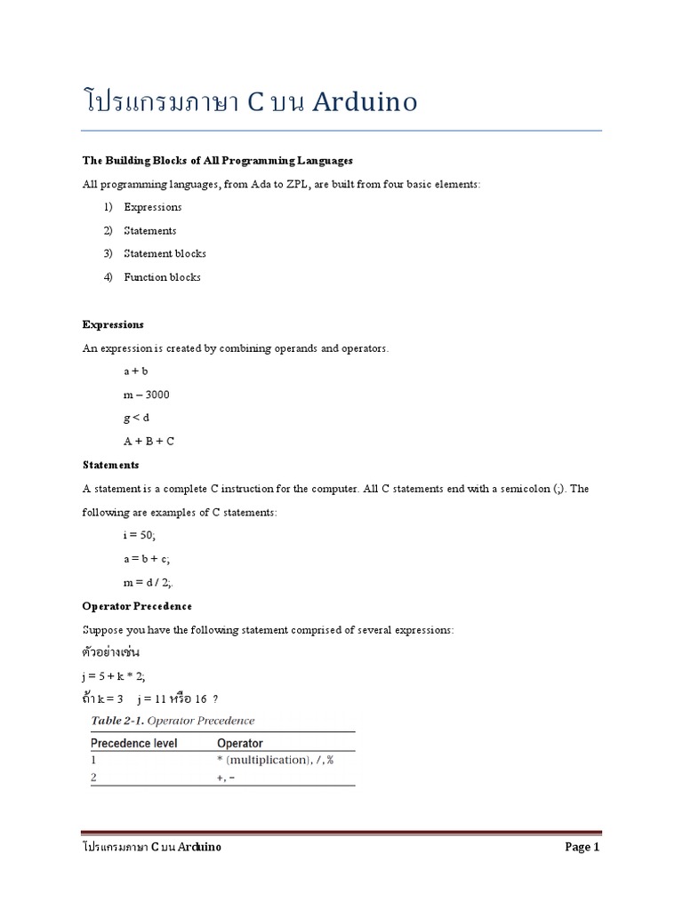 The Building Blocks of Programming Languages for Arduino: An Overview ...