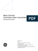 BRIVO CT315/325 Functional Check / Adjustment: GE Healthcare