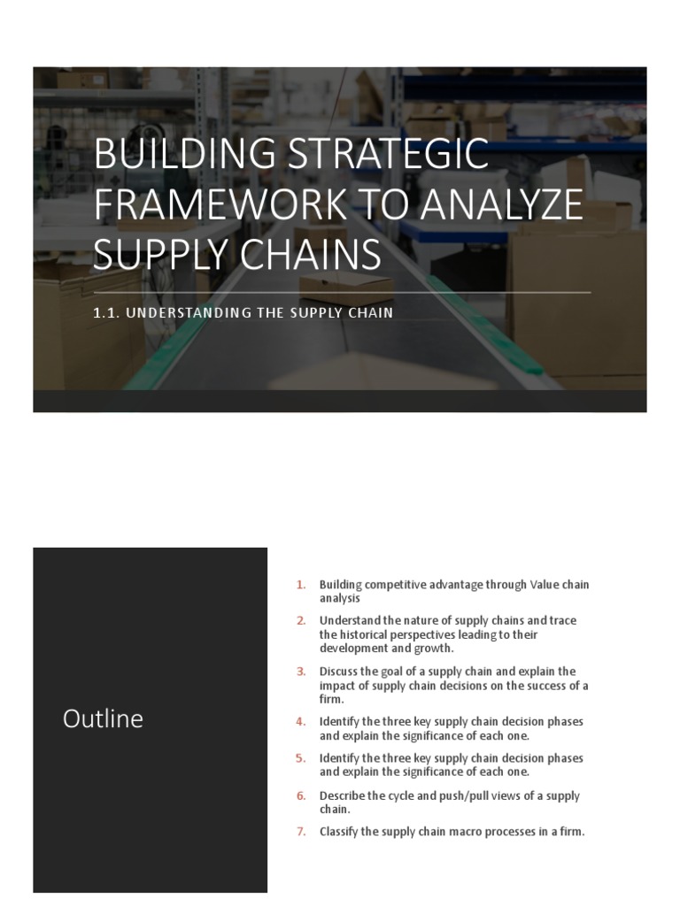Building Strategic Framework To Analyze Supply Chains: 1.1 ...