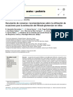 Documento de Consenso: Recomendaciones Sobre La Utilización de Ecuaciones para La Estimación Del Filtrado Glomerular en Ni Nos