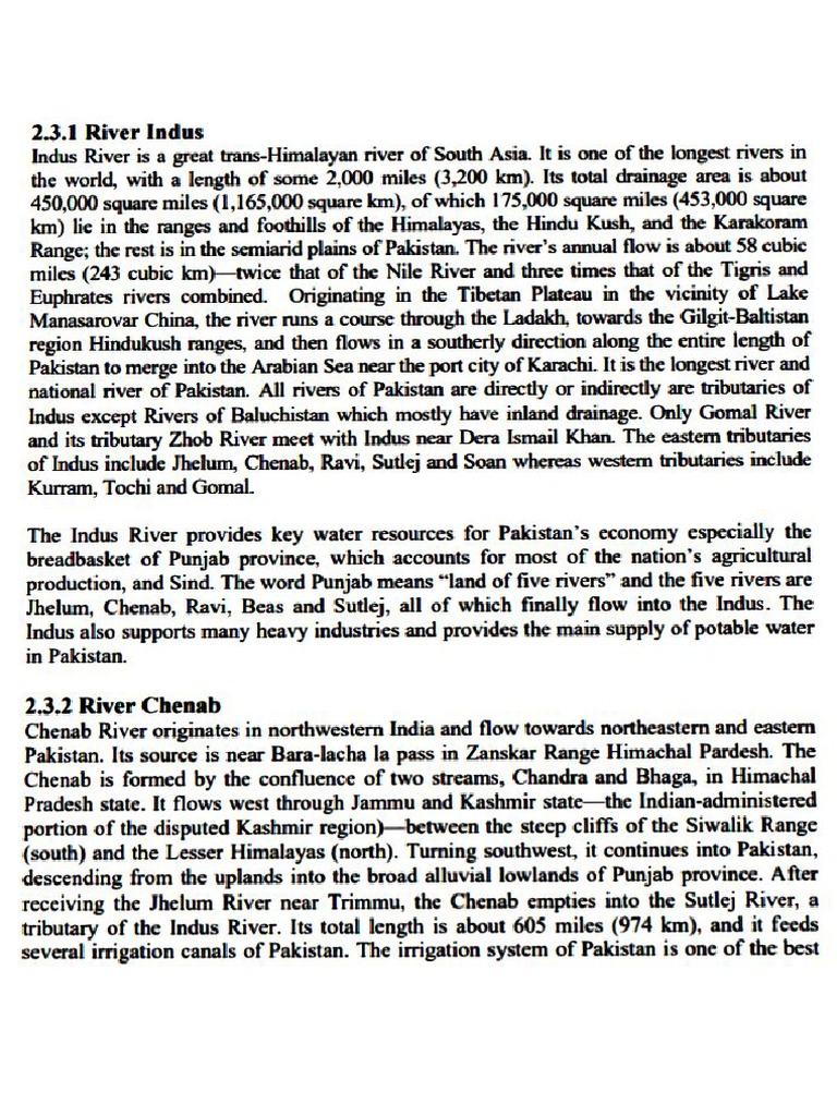 Rivers of Pakistan PDF