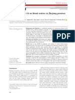 Impact of COVID-19 On Blood Centres in Zhejiang Province China