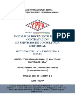 Modelo de Documento Base de Contratación de Servicios de Consultoría Individual