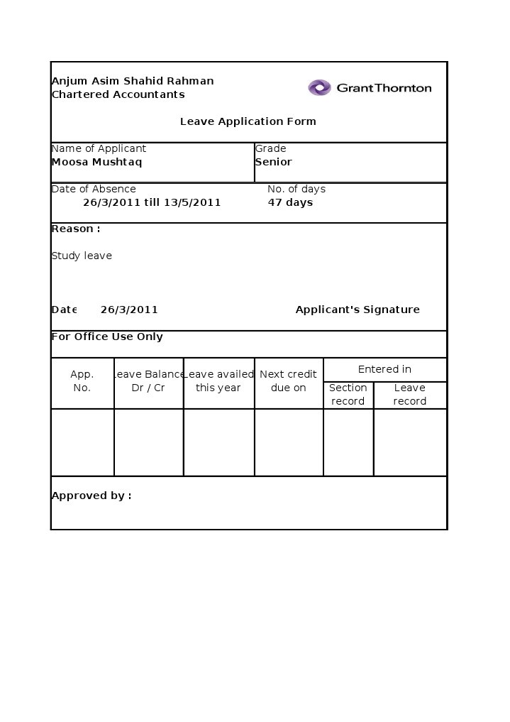 Study Leave Application Form | PDF | Career & Growth