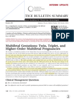 Acog Practice Bulletin Summary: Multifetal Gestations: Twin, Triplet, and Higher-Order Multifetal Pregnancies