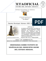 OrdenanzaMunicipioSucreAragua1683 - PATENTE DE VEHCULOS2019