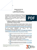 Circular No. 01 de Julio 2021 de AE (Asuntos Estudiantiles)