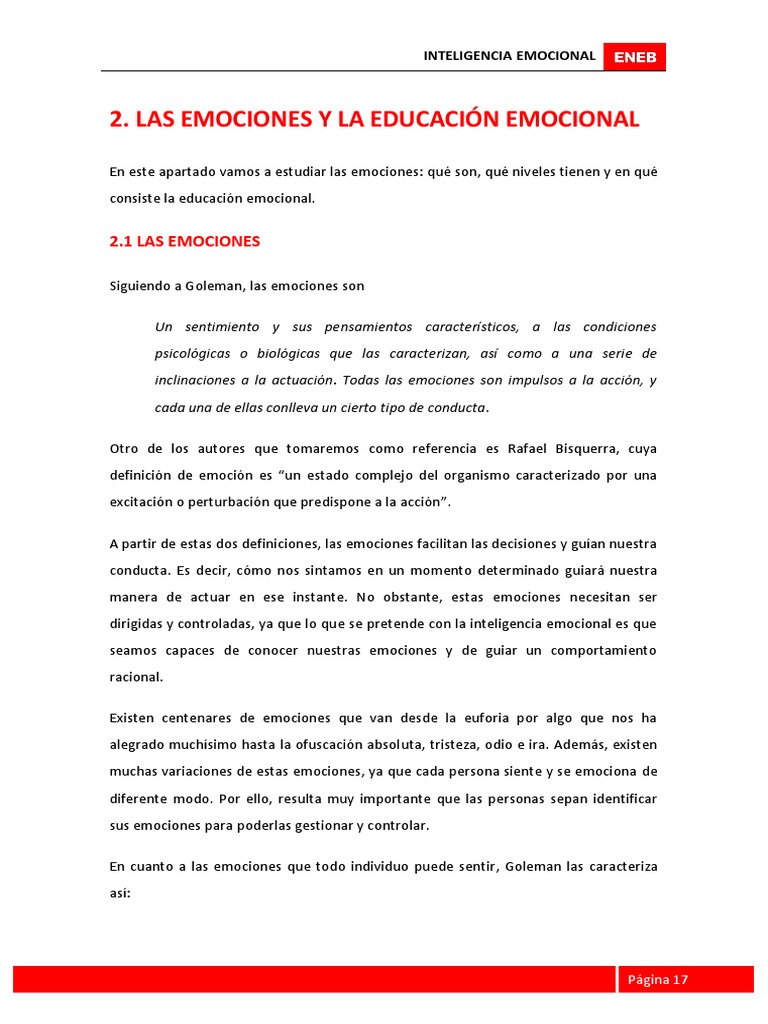 Emociones y Educación Emocional | PDF | Inteligencia emocional | Las ...