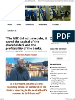 "The MIC Did Not Save Jobs, It Saved The Capital of The Shareholders and The Profitability of The Banks. - Mauritius Times