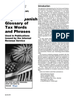 English-Spanish Glossary of Tax Words and Phrases by the IRS - OPTIONAL