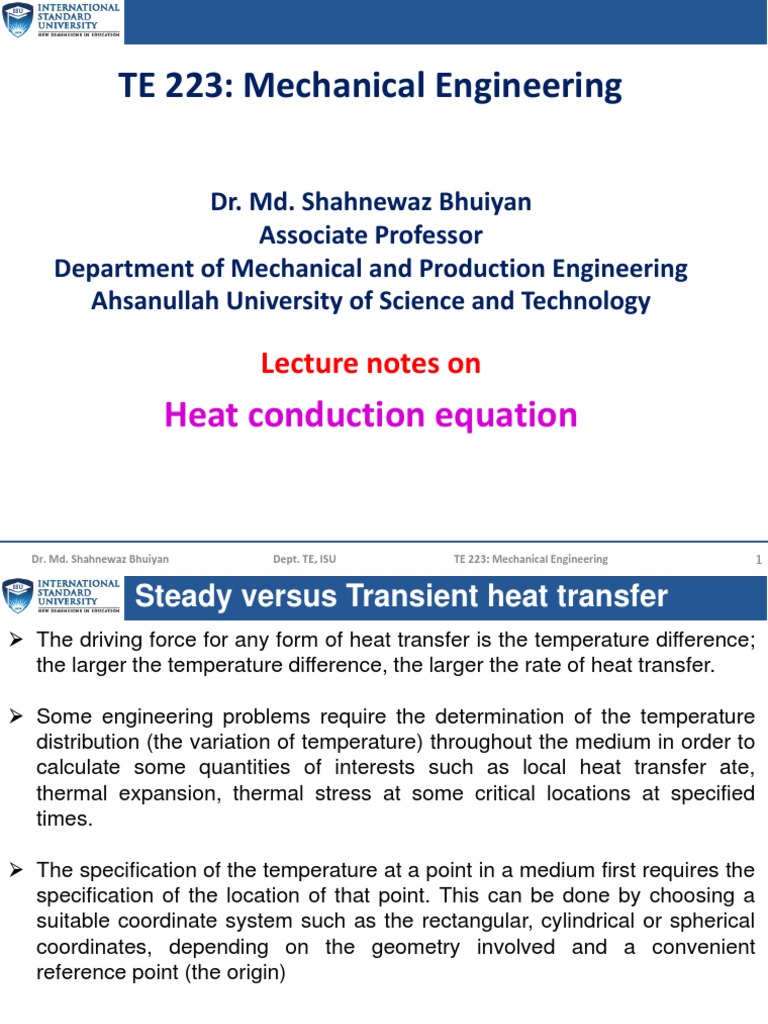 Heat Conduction in Mechanical Engineering | PDF | Thermal Conduction ...