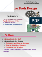 Machine Tools Design: Instructors