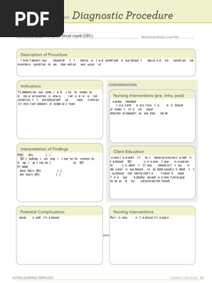 ATI Diagnostic Procedure CBC