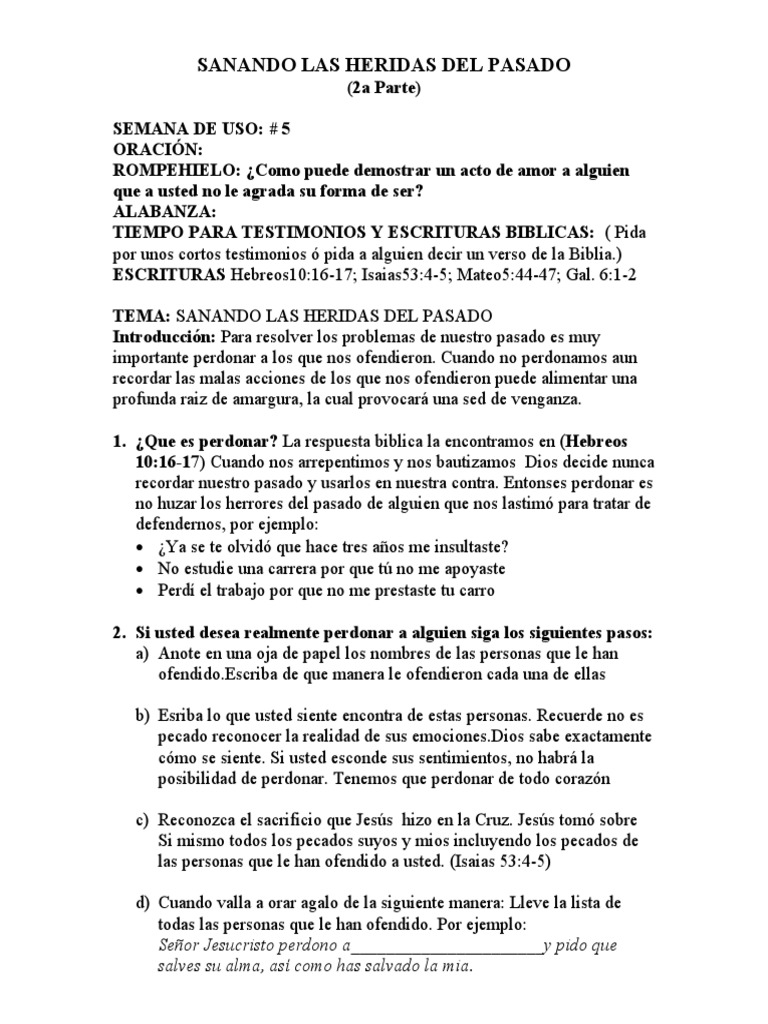 # 5 Sanando Las Heridas Del Pasado Ii | PDF | Oración | Textos Religiosos