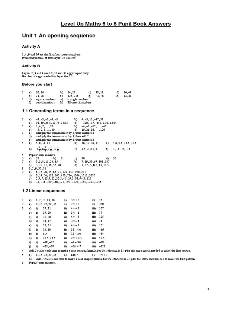 level up maths 6 8 homework book answers