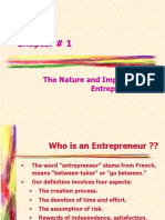 Chapter # 1: The Nature and Importance of Entrepreneurship