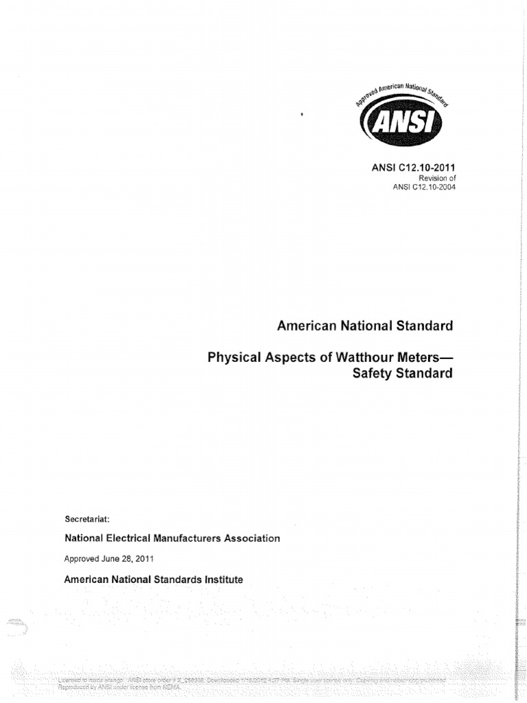 Ansi C12.10 2011 | PDF