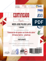 Certificado Quesos de Cabra Nedo Pulido