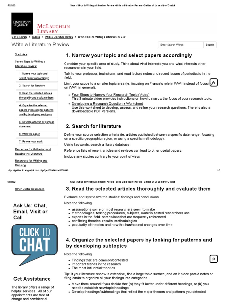 Seven Steps To Writing A Literature Review Write A Literature Review