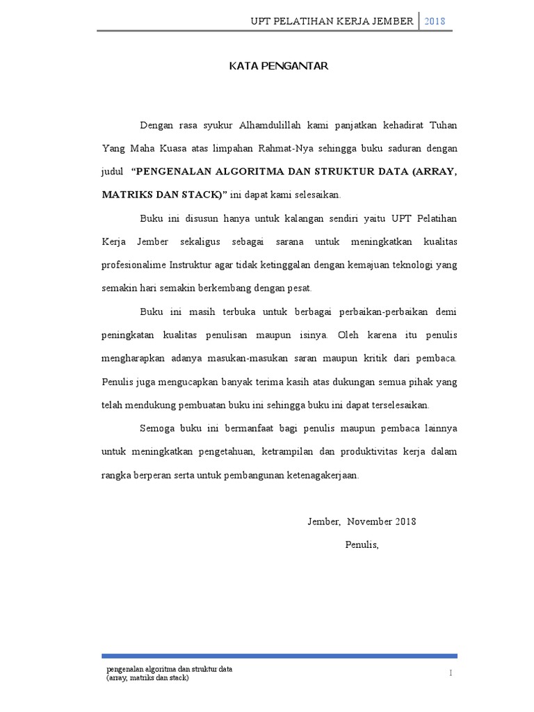 Pengenalan Algoritma Dan Struktur Data (Array, Matriks Dan Stack ...
