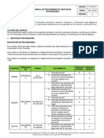 Manual Procesos Procedimientos Gestion de Proveedores