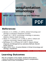 Transplantation Immunology: MEDT 21 - Immunology and Serology