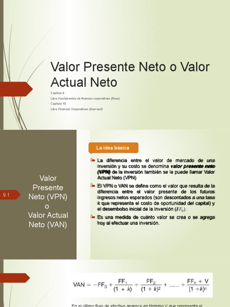 Valor Presente Neto | PDF | Valor presente neto | Compartir (Finanzas)