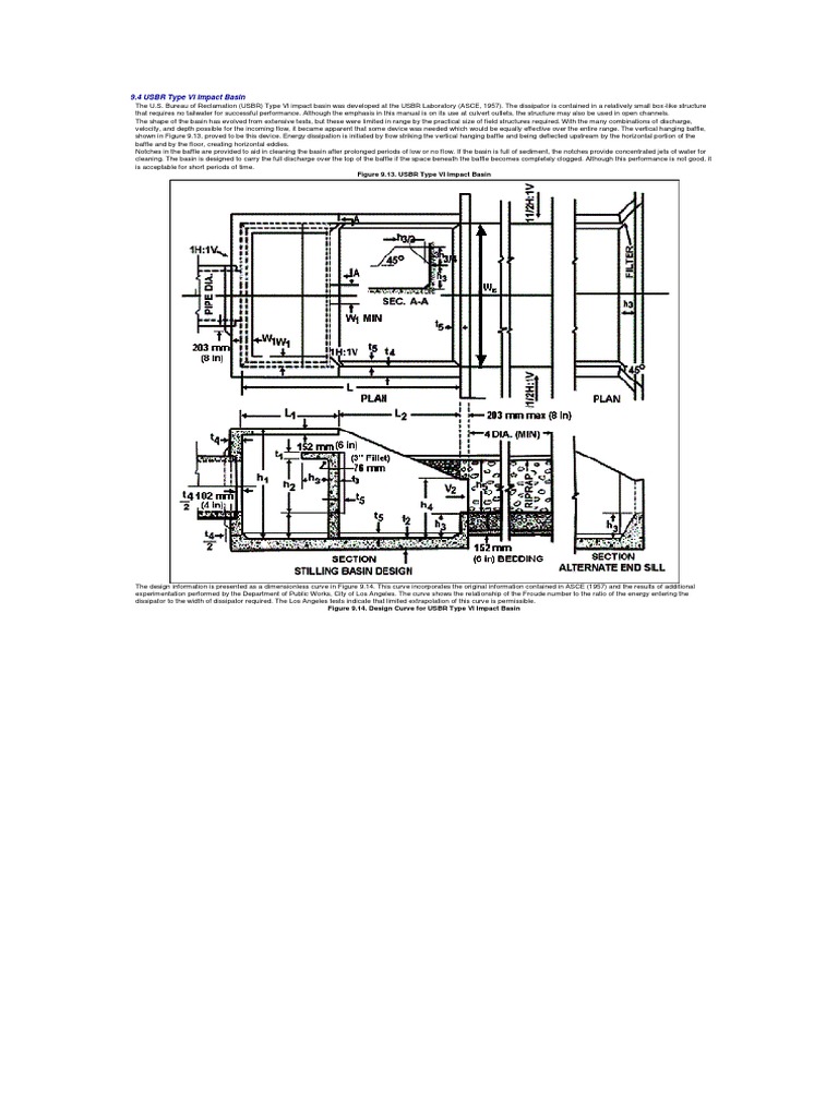 USBR Type VI Impact Basin Design Guide | PDF | Chemical Engineering ...