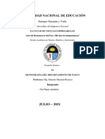 Monografia Departamento de Pasco, Geografia Turistica, Jackeline Ore Rojas 20151262 t1 5to Ciclo