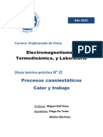 Procesos cuasiestáticos: calor, trabajo y cambios de estado