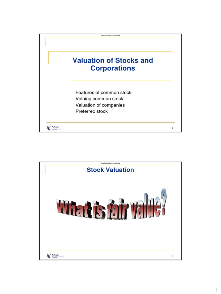 Common Stock Valuation Methods | PDF | Stock Valuation | Valuation ...