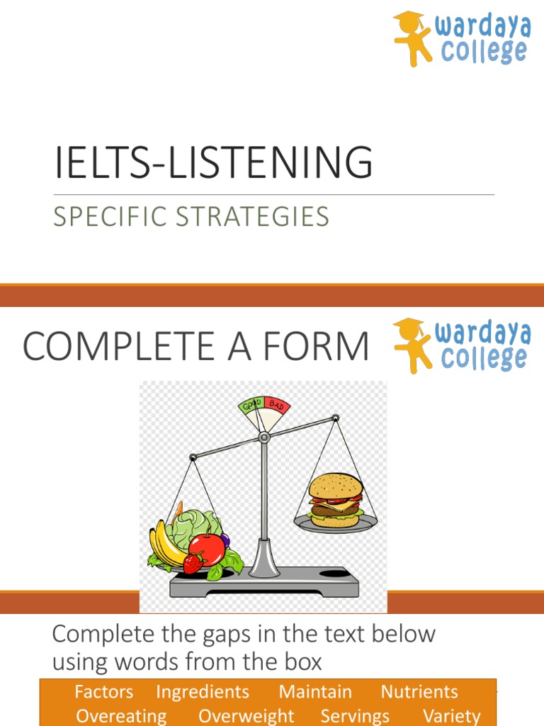 Ielts Listening | PDF | Dieting | Foods