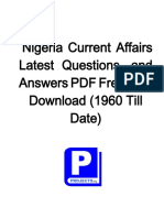 Nigeria Current Affairs Latest Questions and Answers PDF Free Download (1960 Till Date)