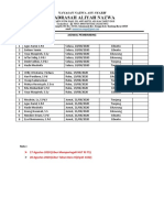 Jadwal Pembimbing Minggu Ketiga Agustus