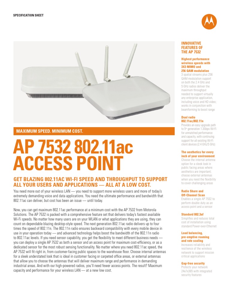 AP 7532 802.11ac Access Point | PDF | Ieee 802.11 | Wireless Access Point