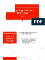 Designing Software Estimates: June 18, 2020 Daniel Vu