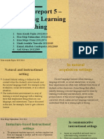 Reading Report 5 - Observing Learning and Teaching