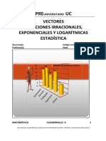 Cuadernillo 9 - Vectores, Ecuaciones Irrac, Exponenc y Logarítmicas, Estadísticas (IV Medio)