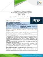 Guía de Actividades y Rúbrica de Evaluación - Tarea 1 - Reconocimiento Del Curso